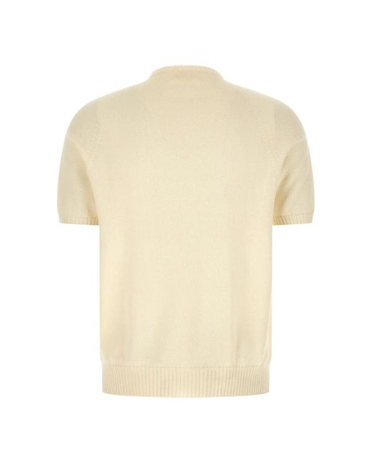 Ma'ry'ya Natural Round-Neck Knitwear for men