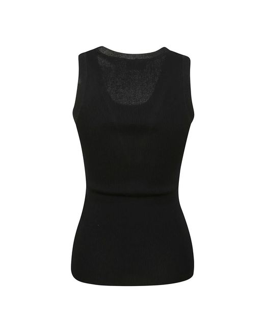 P.A.R.O.S.H. Black Sleeveless Tops