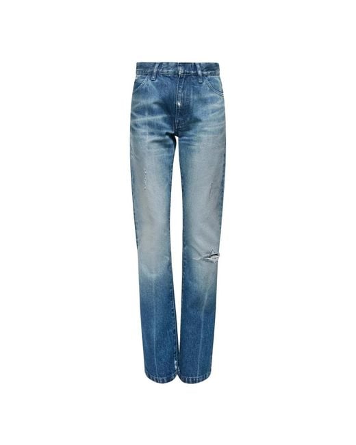 MM6 by Maison Margiela Blue Straight Fit Jeans