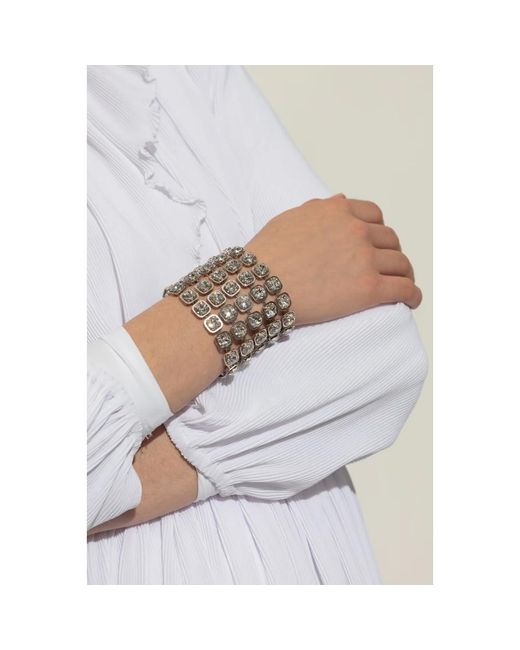 Balenciaga White Armband Mit Schimmernden Kristallen