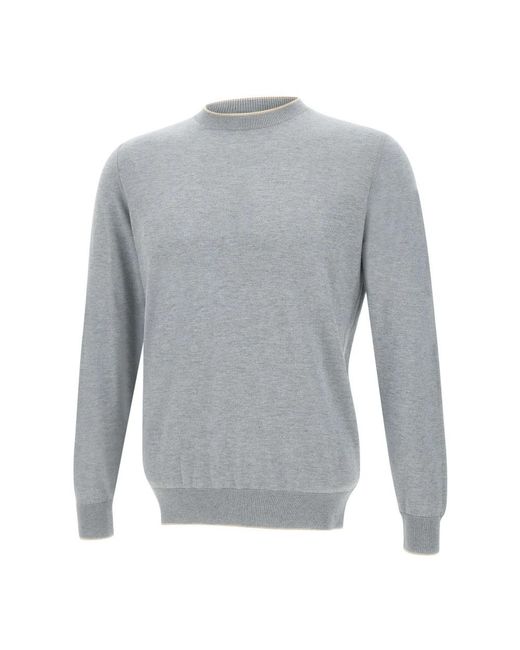FILIPPO DE LAURENTIIS Gray Round-Neck Knitwear for men