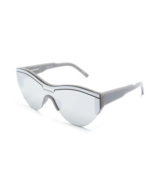 Balenciaga Metallic Graue sonnenbrille mit zubehör