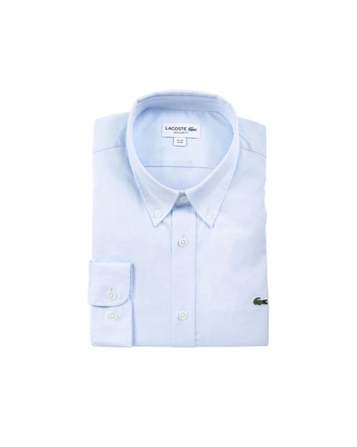 Lacoste Overhemden ,Blauw ,Katoen Katoenen Overhemd in het Blue voor heren