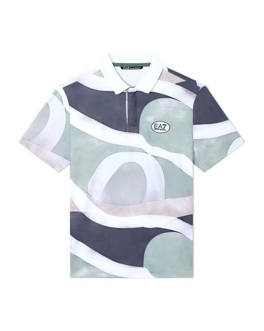 EA7 Blue Polo Shirts for men