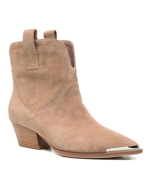 ADRIANNA FERETTI Brown Cowboy & Biker Boots