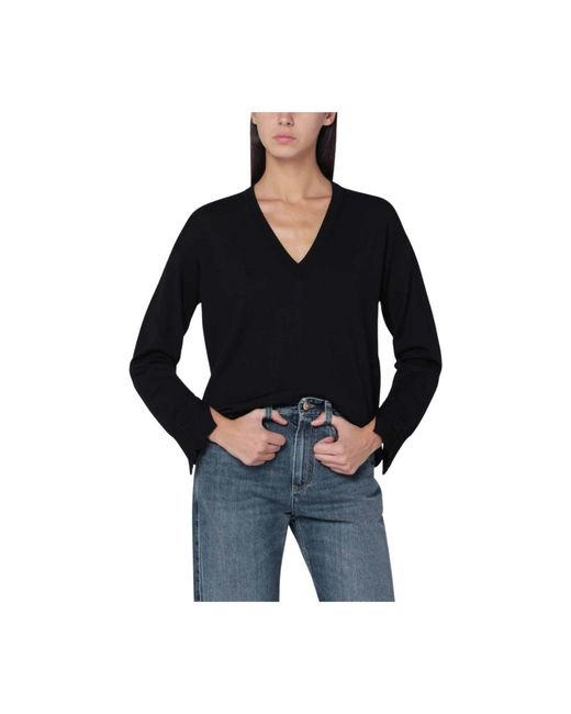 Roberto Collina Black V-Neck Knitwear