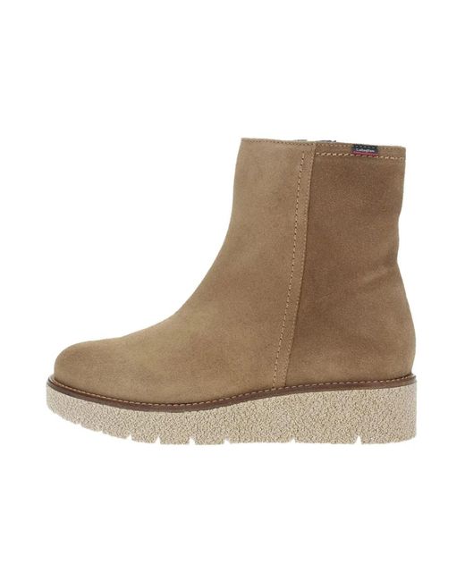 Callaghan Brown Wildleder Keilabsatz Stiefeletten Mit Reißverschluss