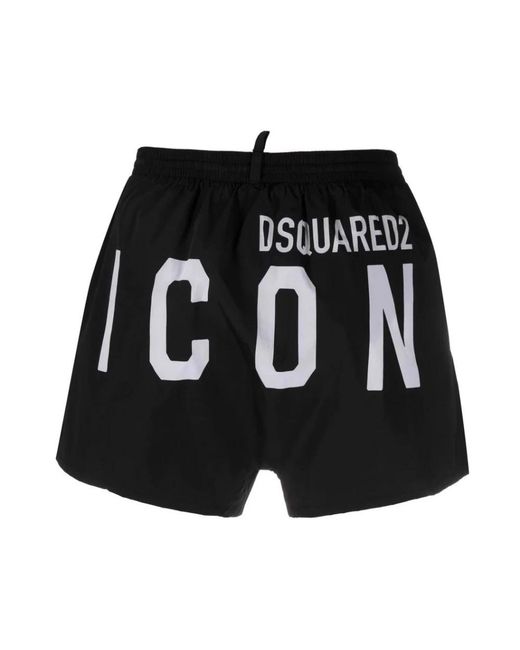 DSquared² Badmode ,Zwart ,Nylon Boxer Midi Strandkleding Casual in het Black voor heren
