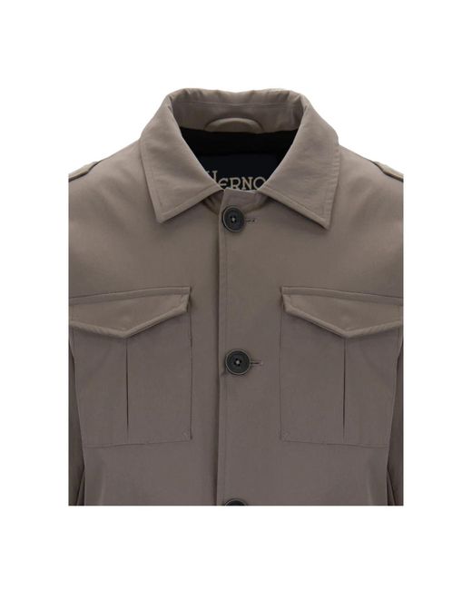 Herno Gray Light Jackets for men