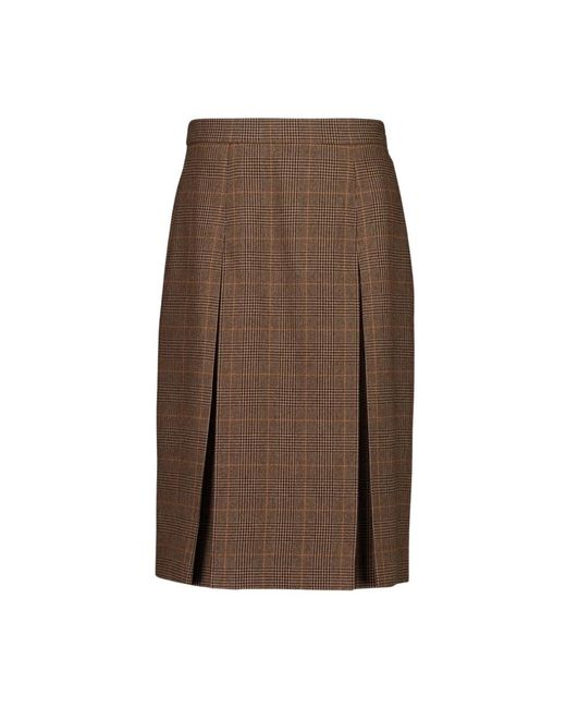 Saint Laurent Brown Midi Skirts