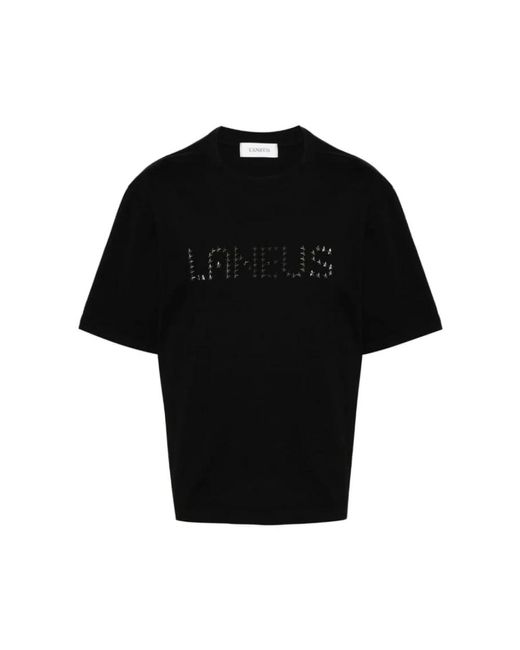 Laneus Nieten schwarzes baumwoll-t-shirt in Black für Herren