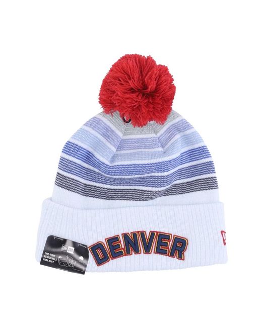 KTZ Accessoires ,Veelkleurig ,Nba City Night Pom Pom Beanie in het Blue