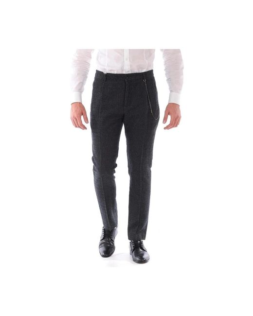 Daniele Alessandrini Black Slim-Fit Trousers for men