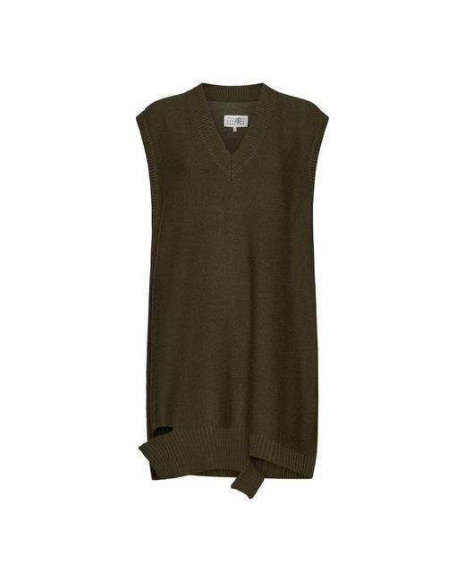 MM6 by Maison Margiela Green Knitted Dresses