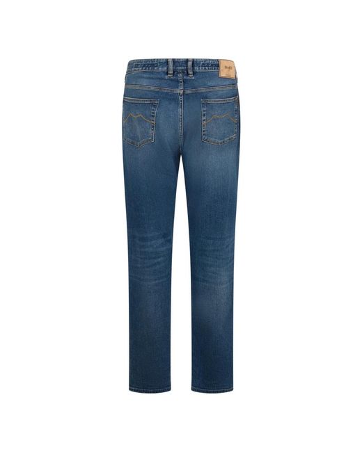 Moorer Blue Straight Fit Jeans for men