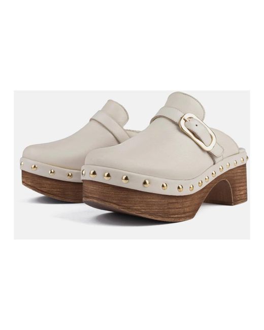 Heeled Mules L37 en coloris White