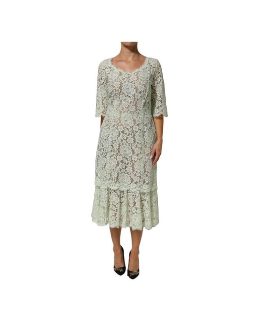 Dolce & Gabbana Green Midi Dresses