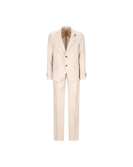 Lardini Natural Single Breasted Suits for men