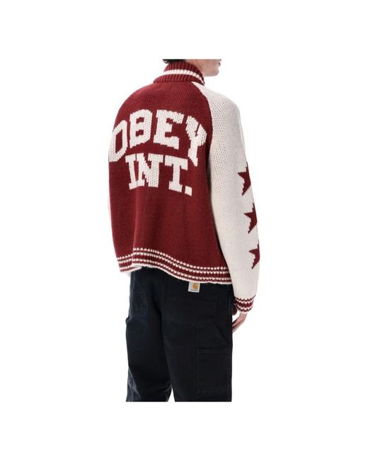 Cardigans Obey de hombre de color Red