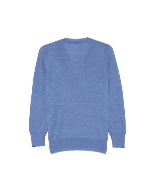 Le Tricot Perugia Blue V-Neck Knitwear