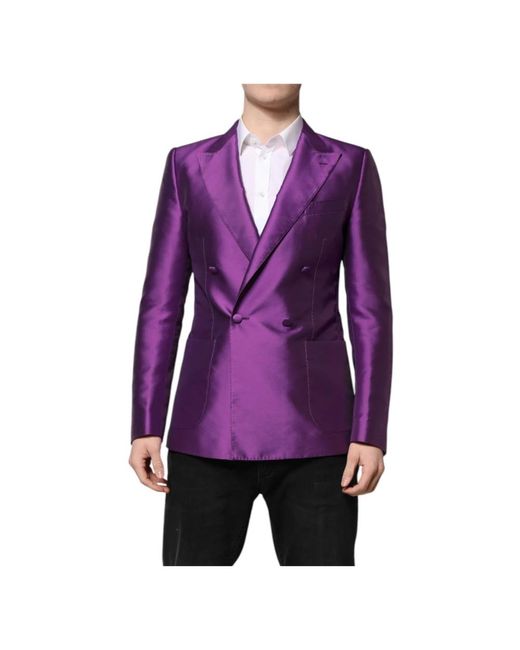 Dolce & Gabbana Lila Doppelreihiger Herrenanzug Blazer in Purple für Herren
