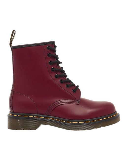 Dr. Martens Red Lace-Up Boots