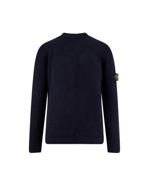 Stone Island Rundhals-Pullover Mit Logo-Patch in Blue für Herren