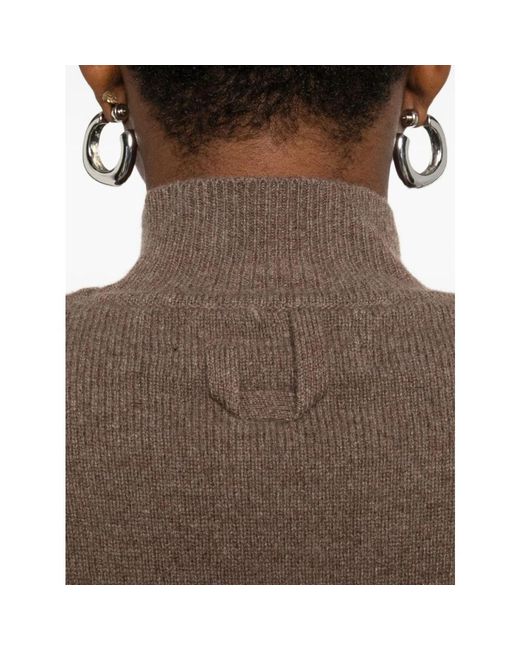 Jacquemus Gebreide Trui Met Hoge Kraag in het Brown