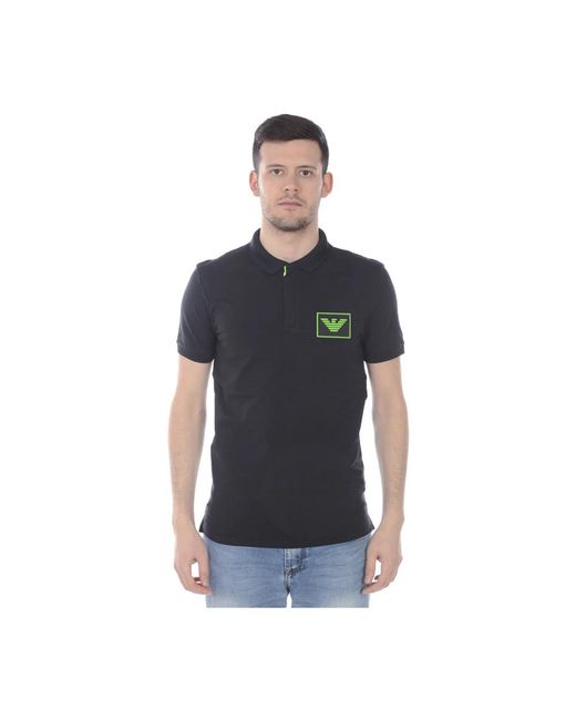 Emporio Armani Black Polo Shirts for men