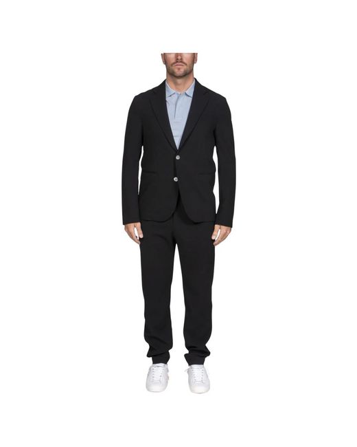 Emporio Armani Black Single Breasted Suits for men