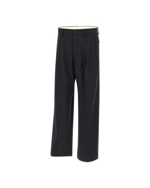 Laneus Black Straight Trousers for men