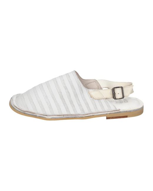 Moma White Flat Sandals