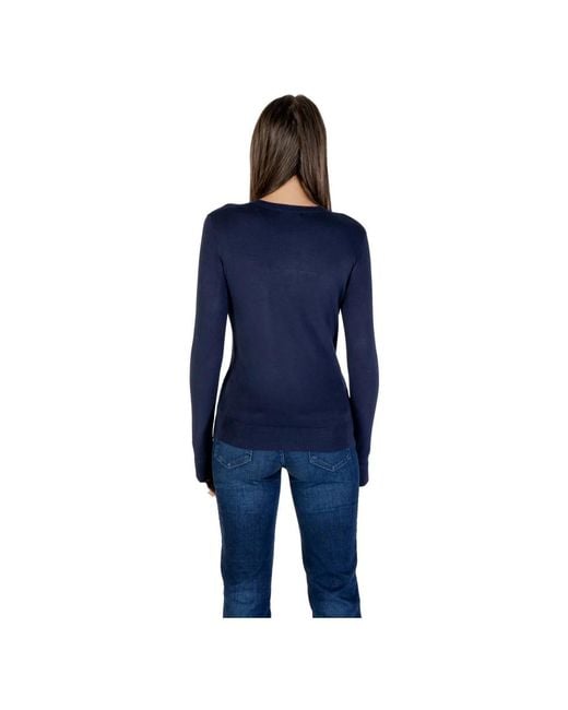 Guess Blue Round-Neck Knitwear