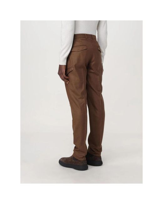 Tagliatore Plissierte Hose in Brown für Herren
