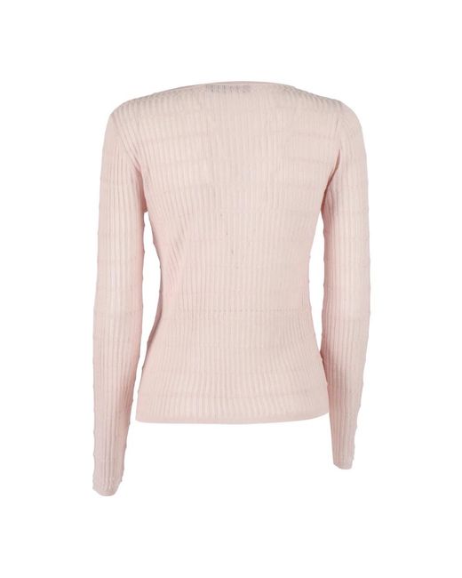 Max Mara Pink Round-Neck Knitwear