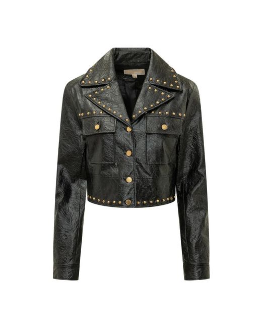 Leather Jackets Michael Kors de color Black