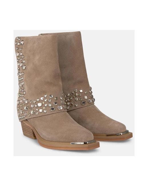 Alma En Pena. Brown Cowboy & Biker Boots