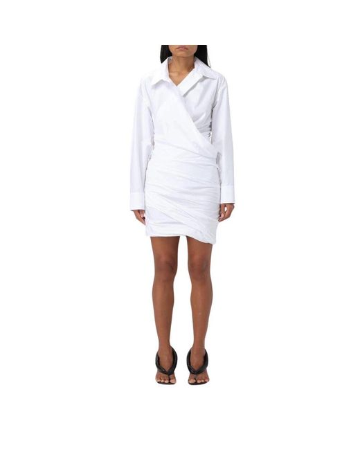 Alexander Wang White Weiße Baumwoll Mini Kleid