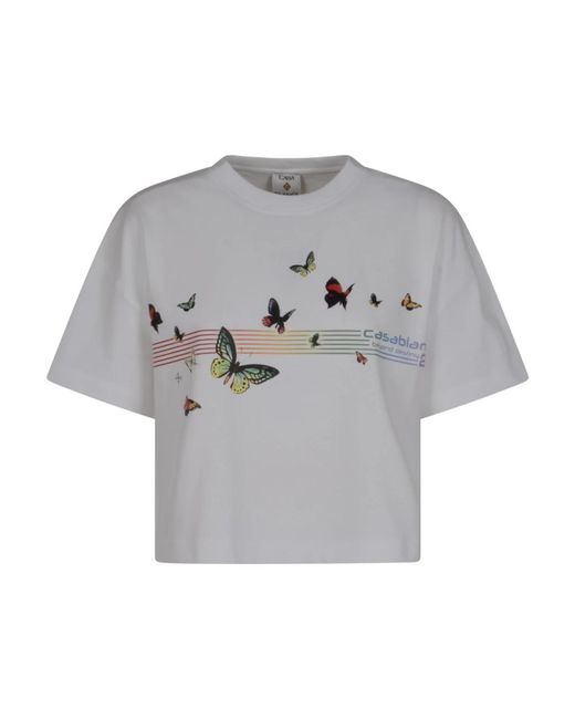 Casablanca White Cotton T-Shirt With Logo
