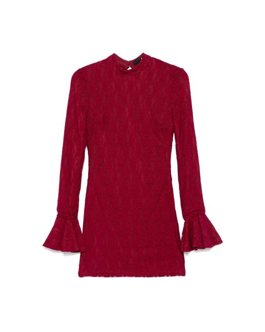 ROTATE BIRGER CHRISTENSEN Red Ruby wine spitzen-minikleid