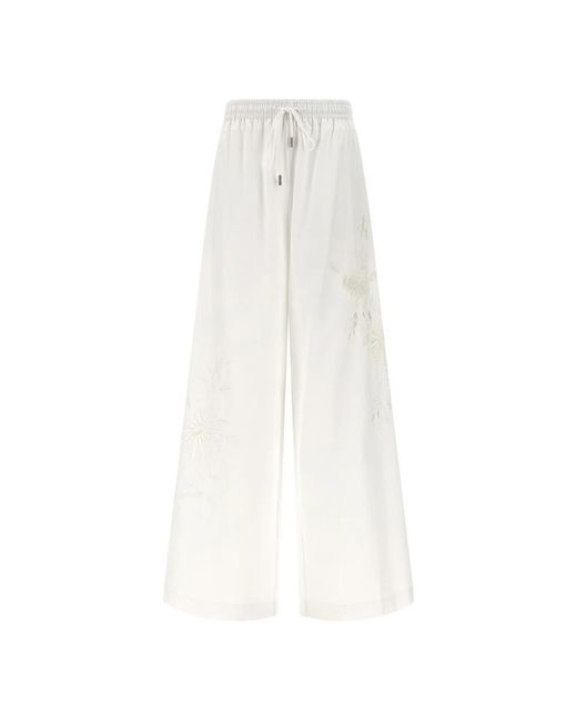Ermanno Scervino White Wide Trousers