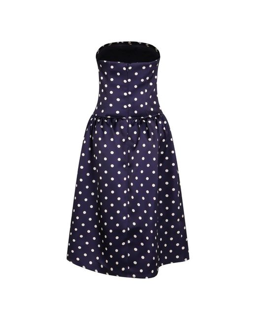 Self-Portrait Kleedjes ,Blauw ,Polyester Polka-Dot Corset Jurk in het Blue
