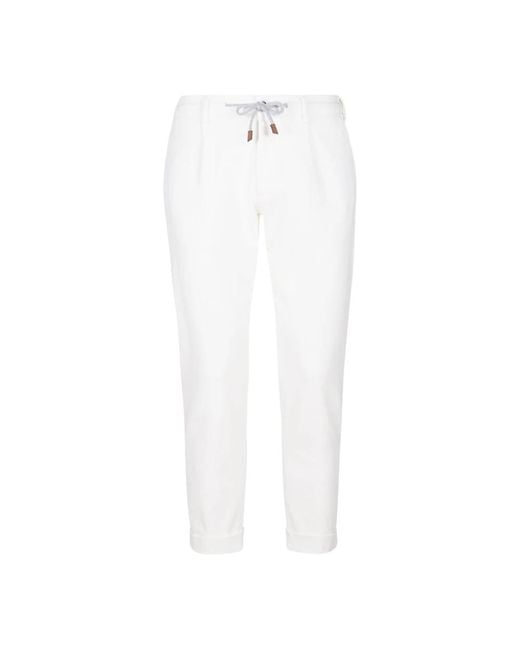 Eleventy White Slim-Fit Trousers for men