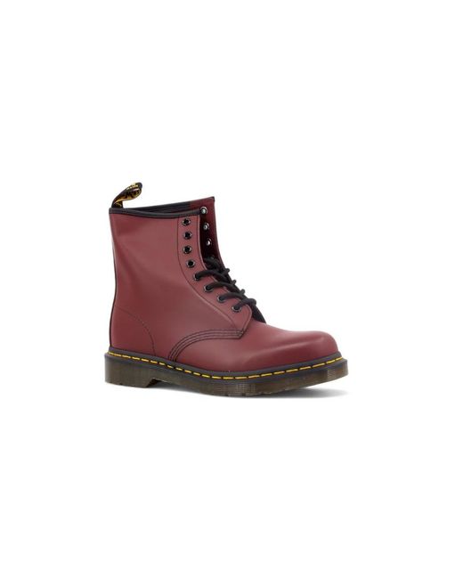 Dr. Martens Red Lace-Up Boots