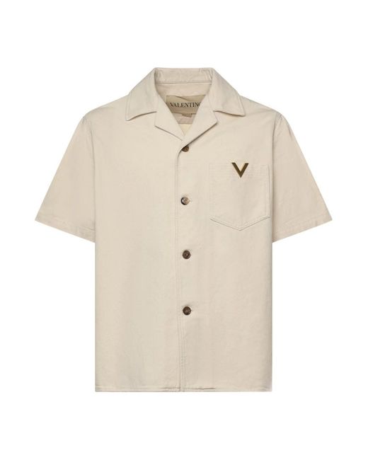 Valentino Garavani Natural Short Sleeve Shirts for men