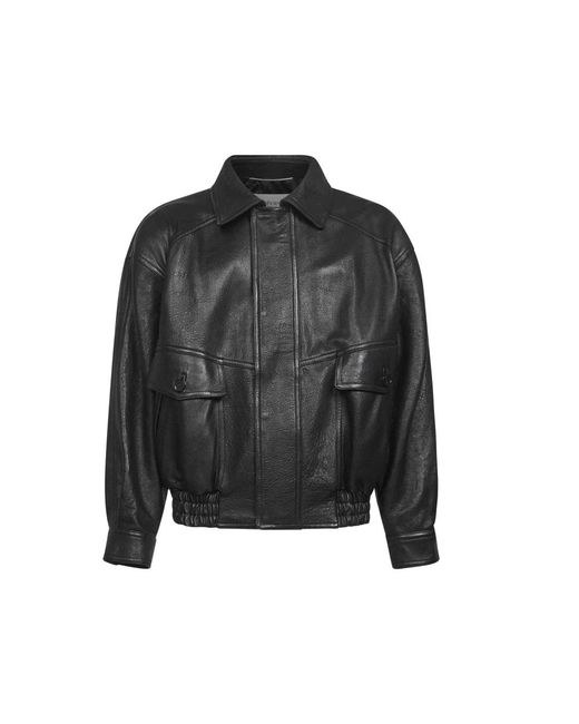 Leather Jackets Saint Laurent de hombre de color Black
