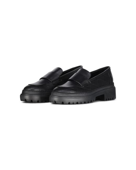 Agl Attilio Giusti Leombruni Black Weiche lederslipper mit eleganter naht