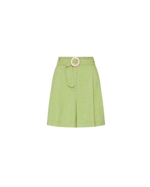 Marella Korte Broeken ,Groen ,Katoen Cascata Shorts in het Green