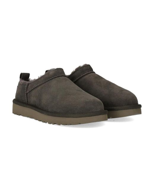 Ugg Schoenen ,Grijs ,Leer Classic Micro in het Brown
