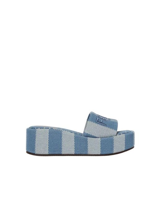 Fendi Blue Wedges